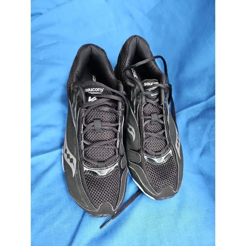 Saucony V2 Grid Running Shoes Triumph Trainers‎ Black Blue Sz 10 EXCELLENT